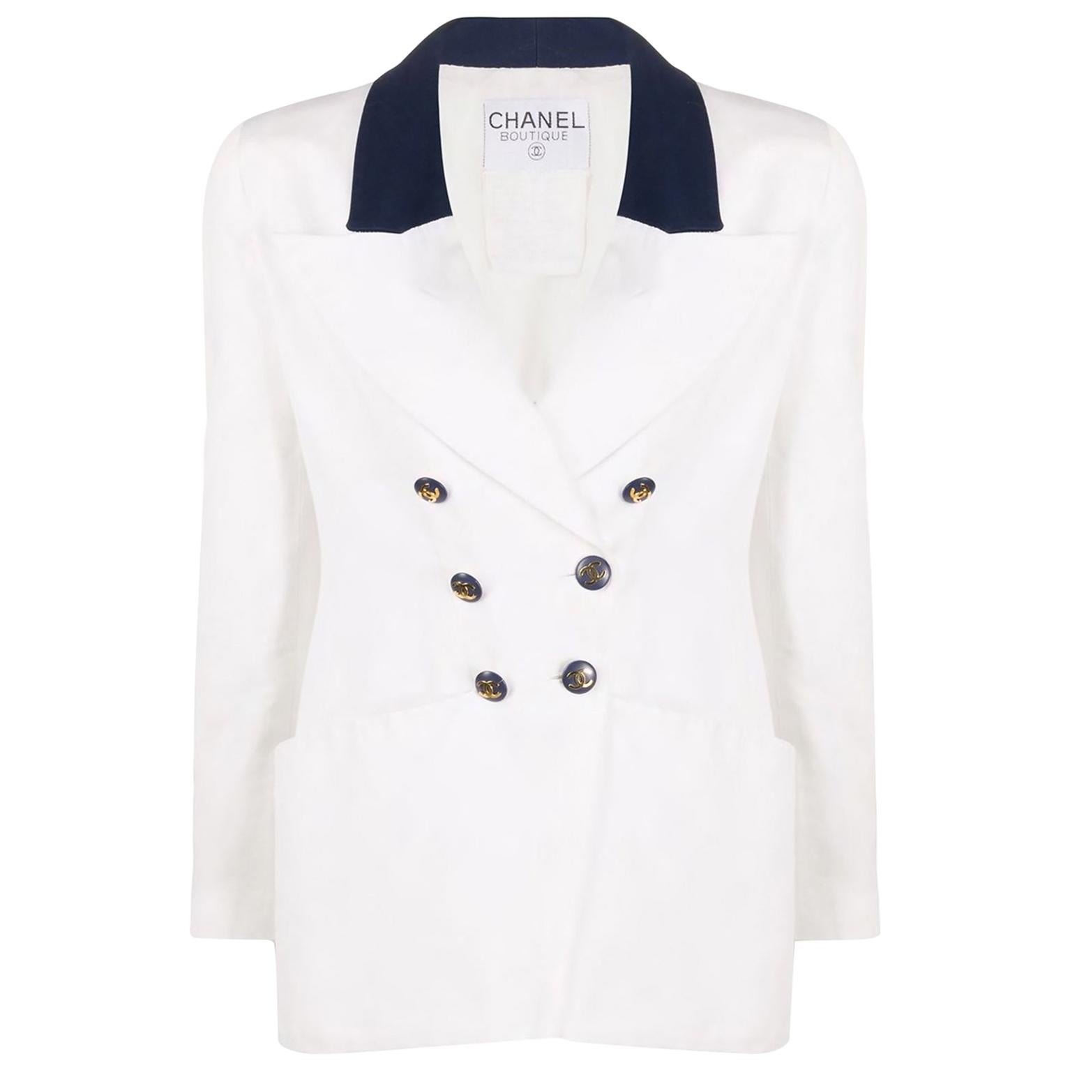 chanel white blazer