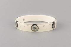 Chanel White Bakelite and Rhinestone Bracelet, 2012