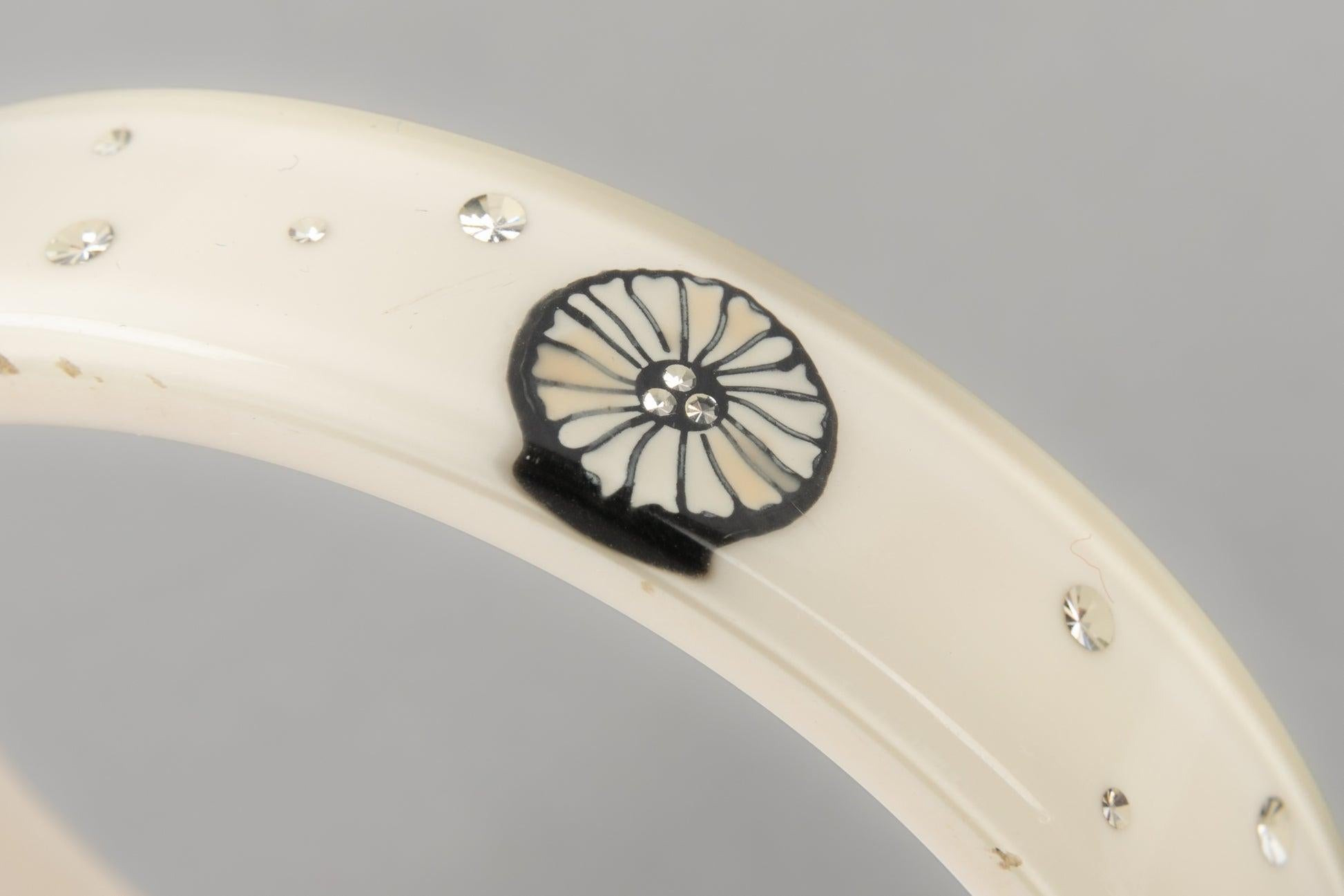 Chanel White Bakelite and Rhinestone Bracelet, 2012 2