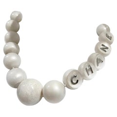 Vintage Chanel White Ball Chain Choker FW1999