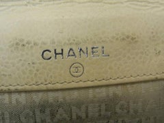 Chanel White Basebill Stich Caviar 217754 Wallet