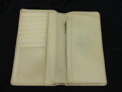 Chanel White Beige Caviar Button Line 219449 Wallet