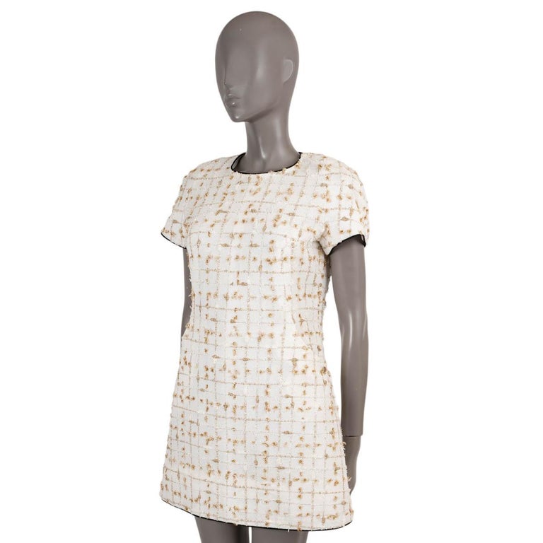 white and gold tweed dress Generation Love Anne Tweed Dress main image 0