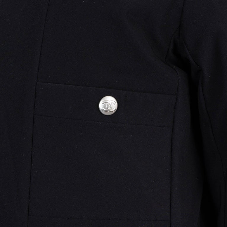 CHANEL white and black 21N COCO NEIGE LOGO SKI Puffer Jacket XS