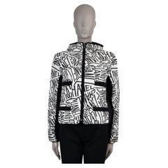 CHANEL white & black 21N COCO NEIGE LOGO SKI Puffer Jacket XS