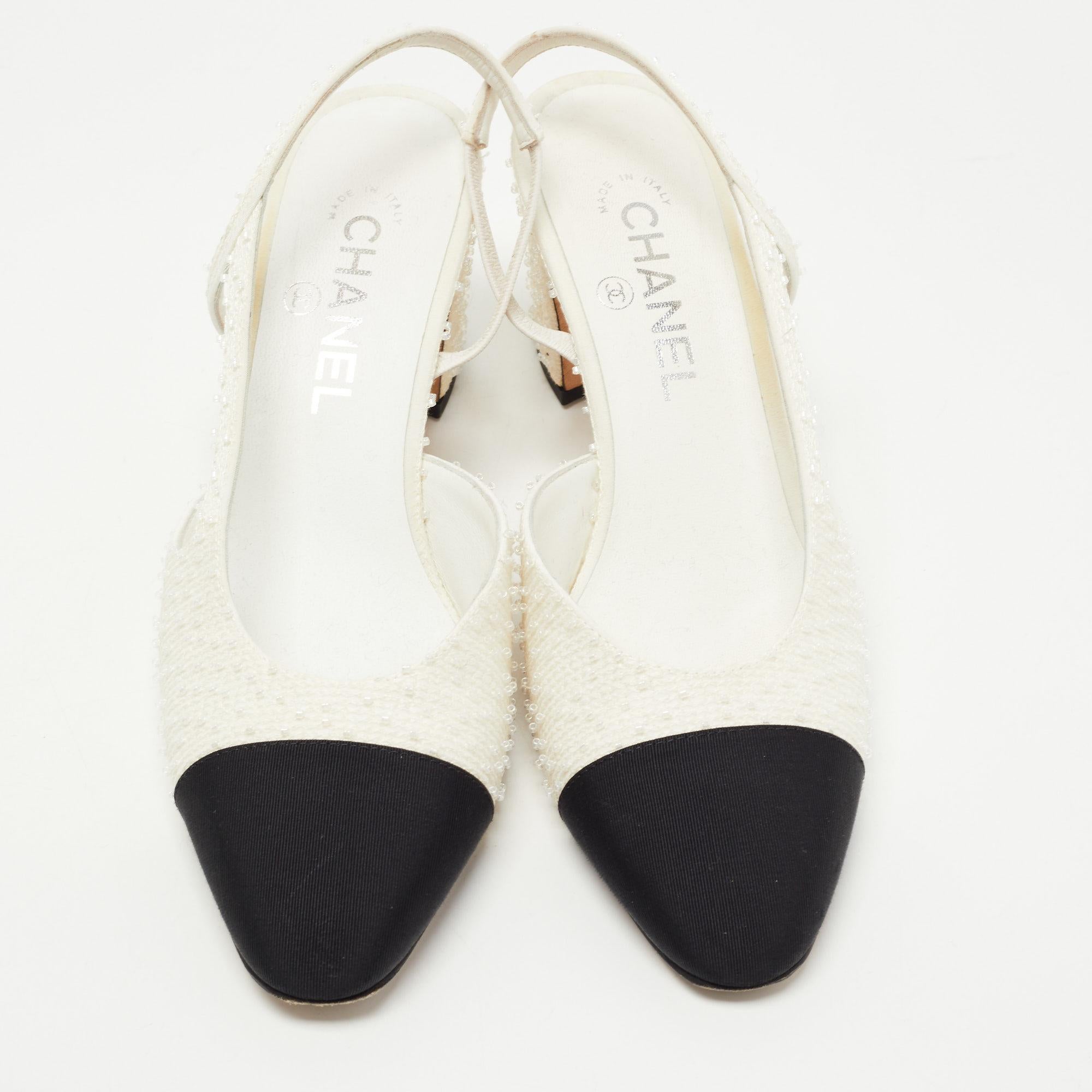 Pump shoes for women are a versatile and stylish choice for any wardrobe. Featuring a classic design with perfect arches, these Chanel slingback pumps can be dressed up or down for any occasion. Their comfortable fit and easy slip-on design makes