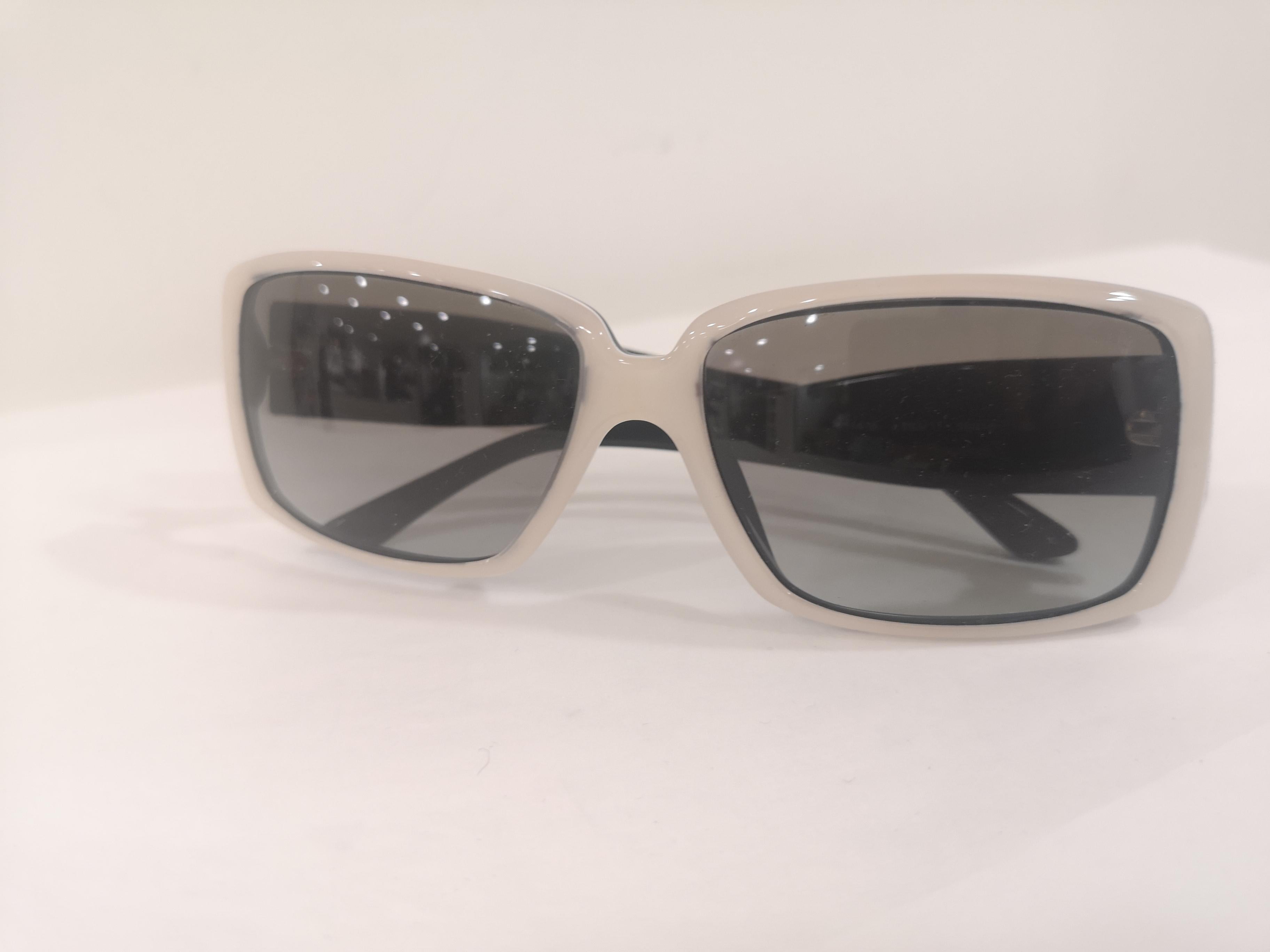 Chanel white black CC Sunglasses 1