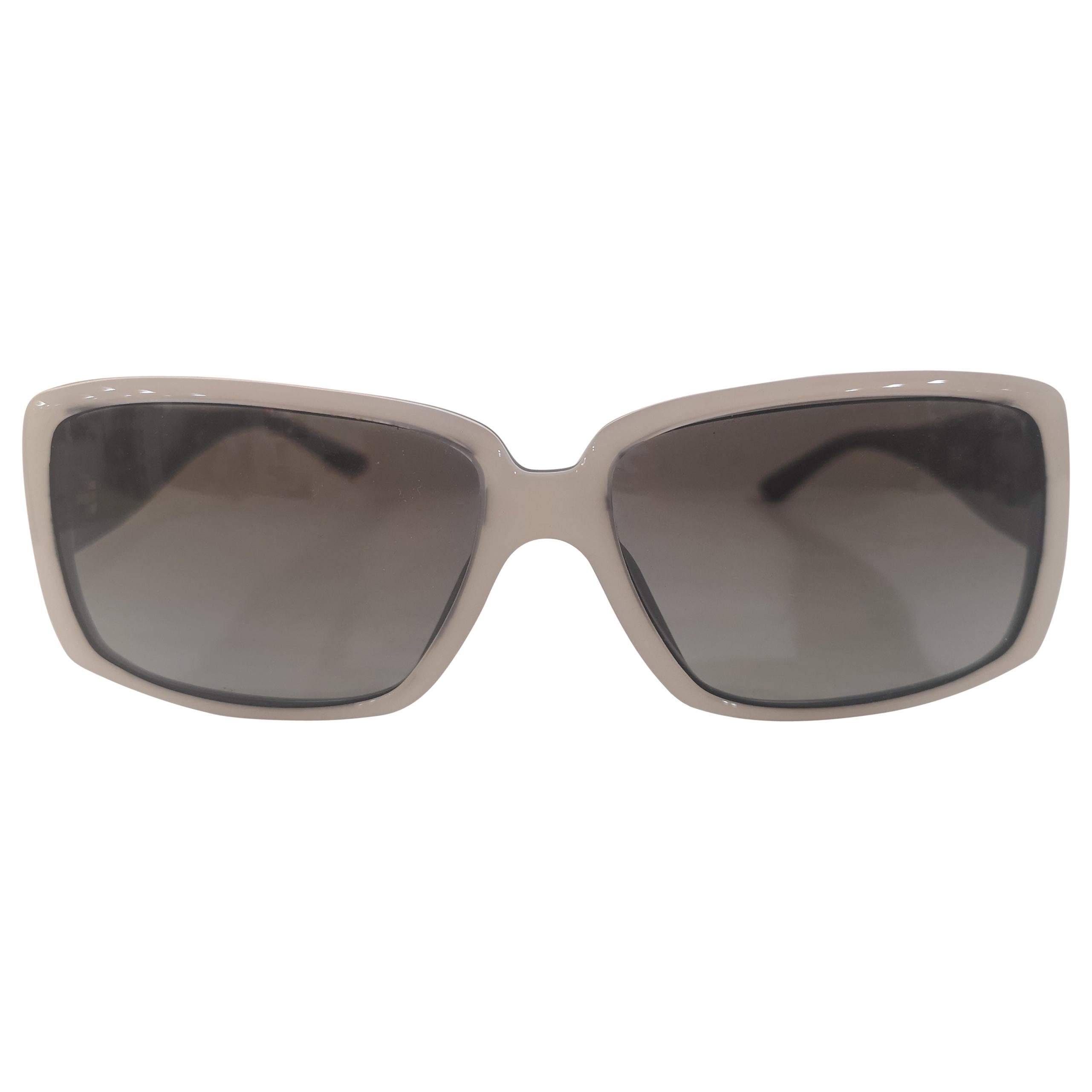 Chanel white black CC Sunglasses