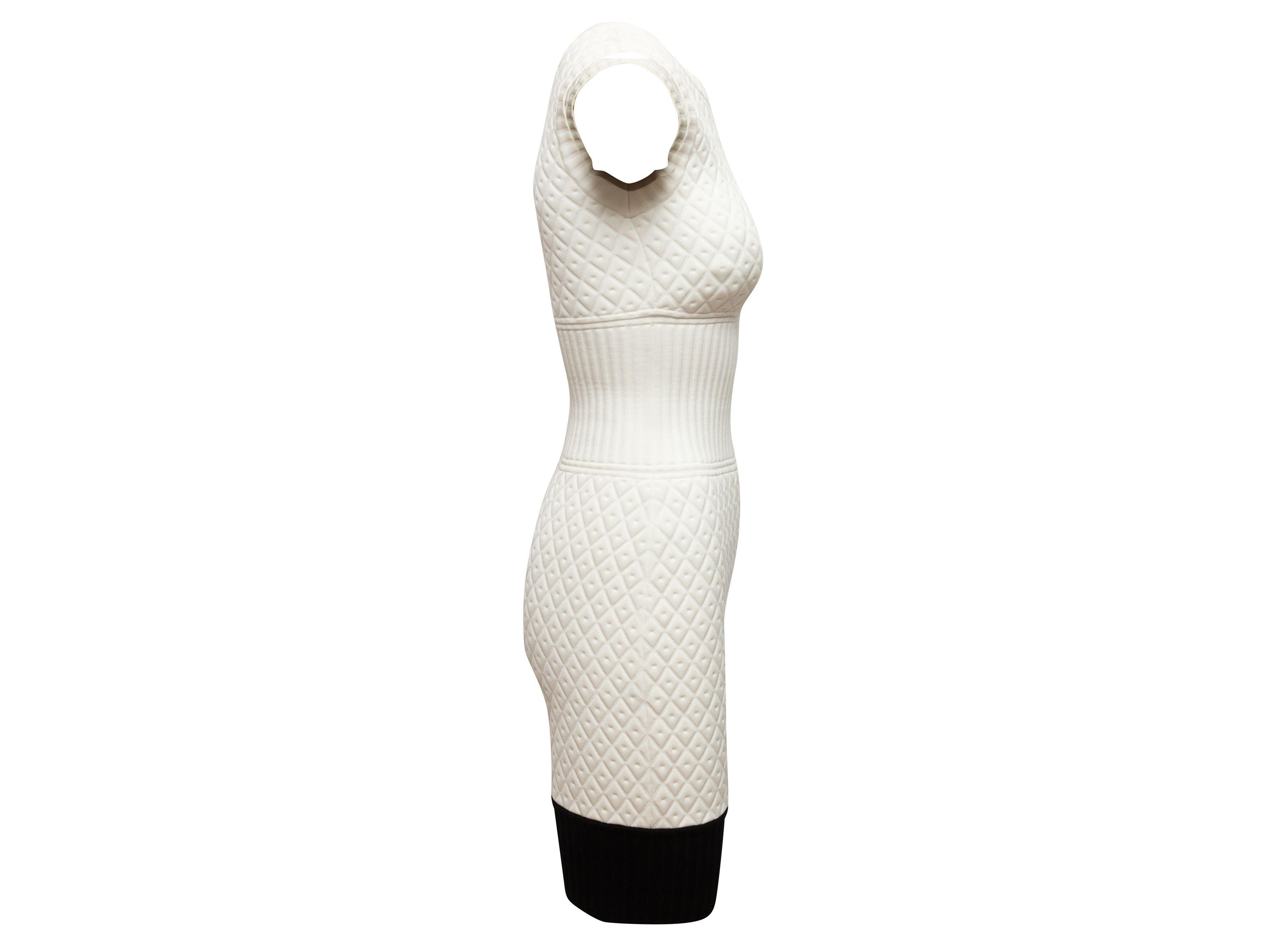 Chanel White & Black Color Block Sleeveless Knit Dress 2