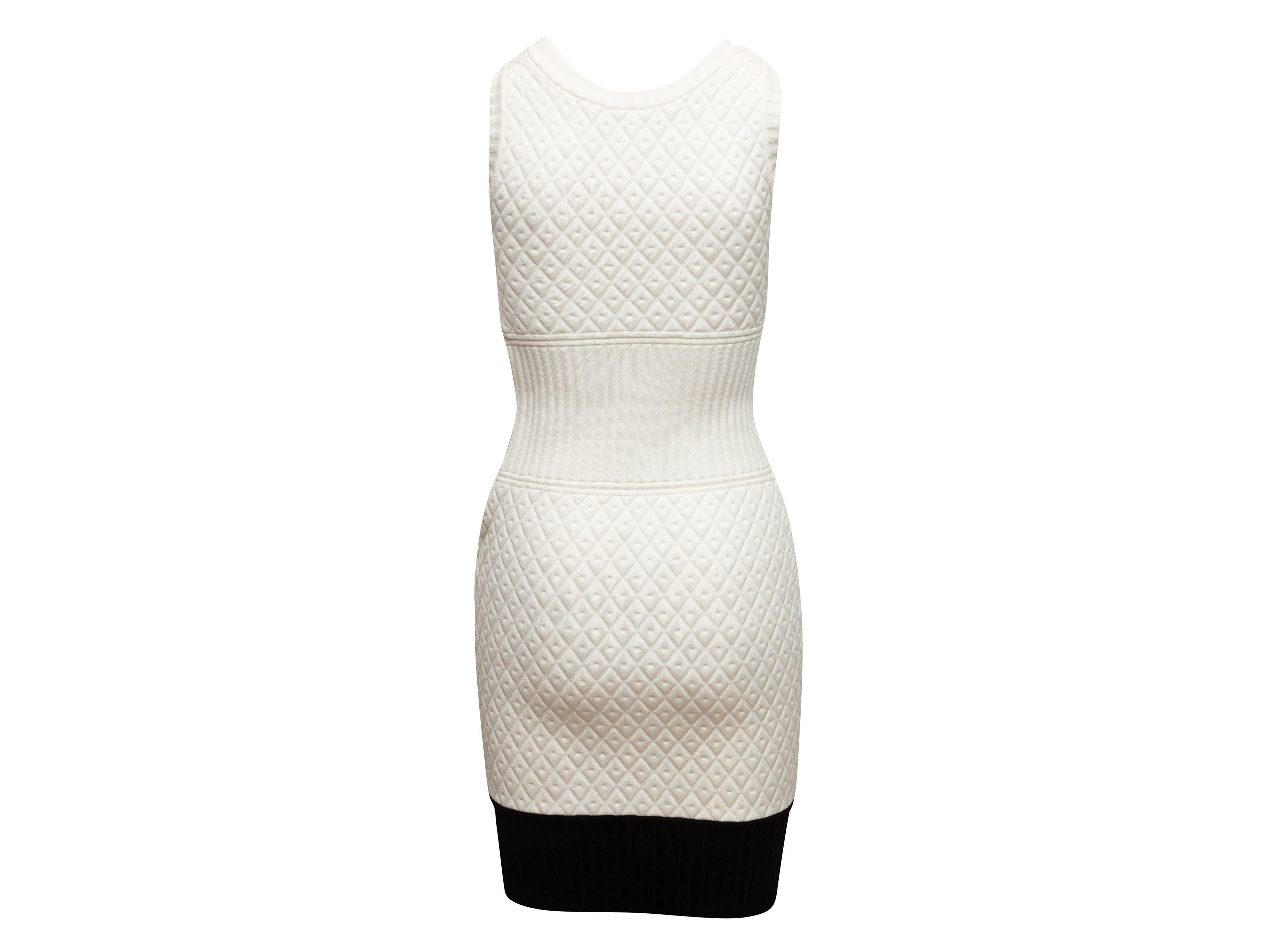 Chanel White & Black Color Block Sleeveless Knit Dress 3