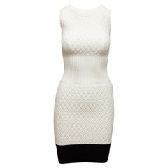 Chanel White & Black Color Block Sleeveless Knit Dress