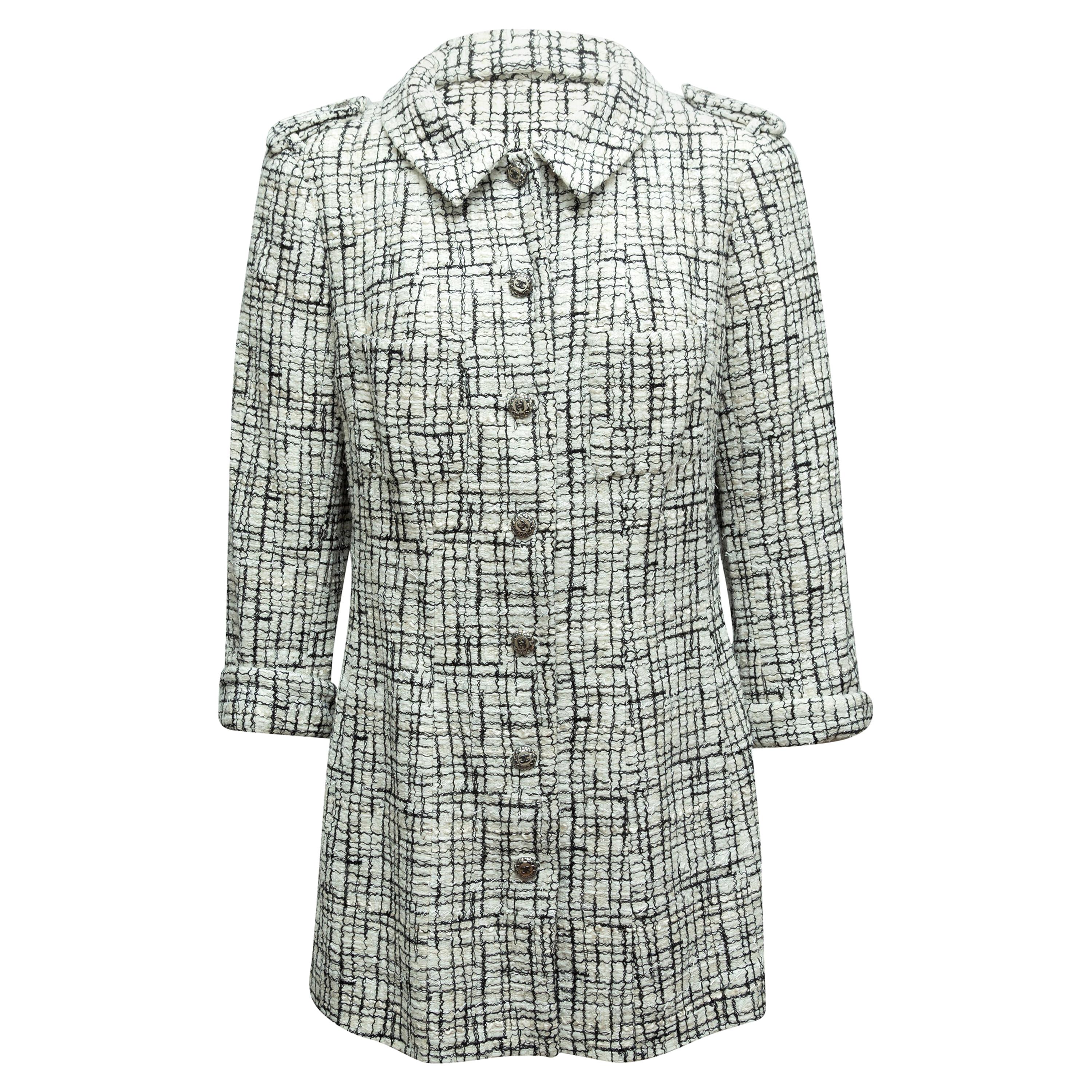 white knee length coat