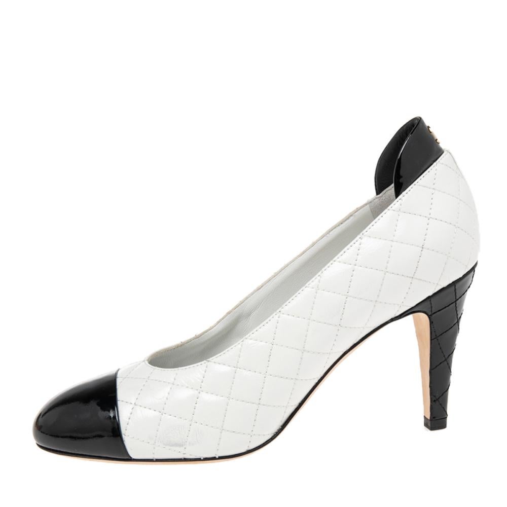 chanel black and white pumps