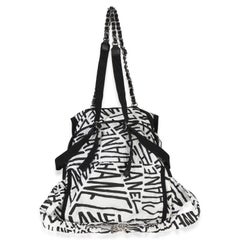 Chanel White Black Nylon Printed Coco Neige Backpack