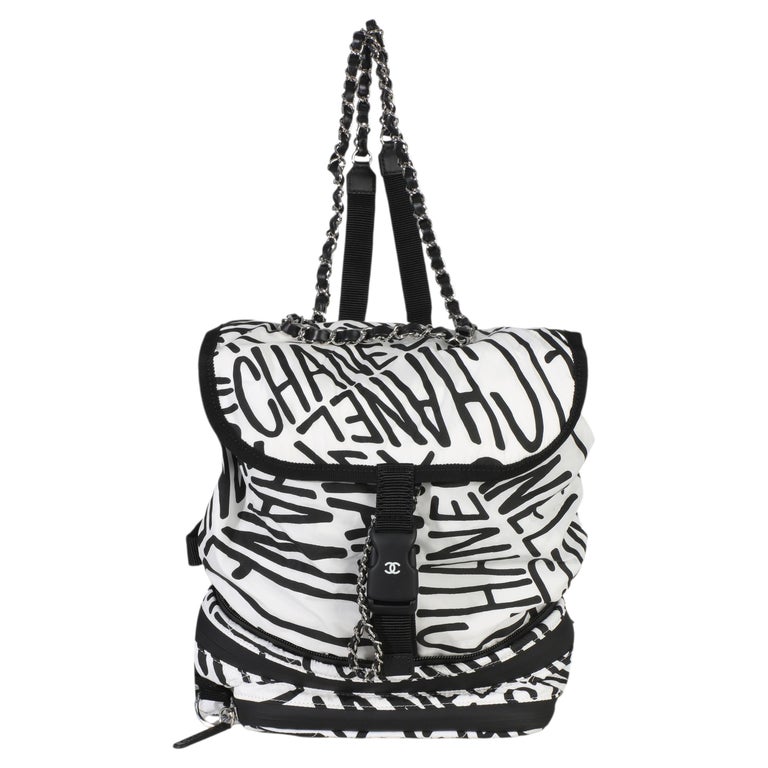 Chanel Neige Collection Backpack White Chanel Neige Shearling Trimmed Wool & Nylon Backpack | Rent  main image 3