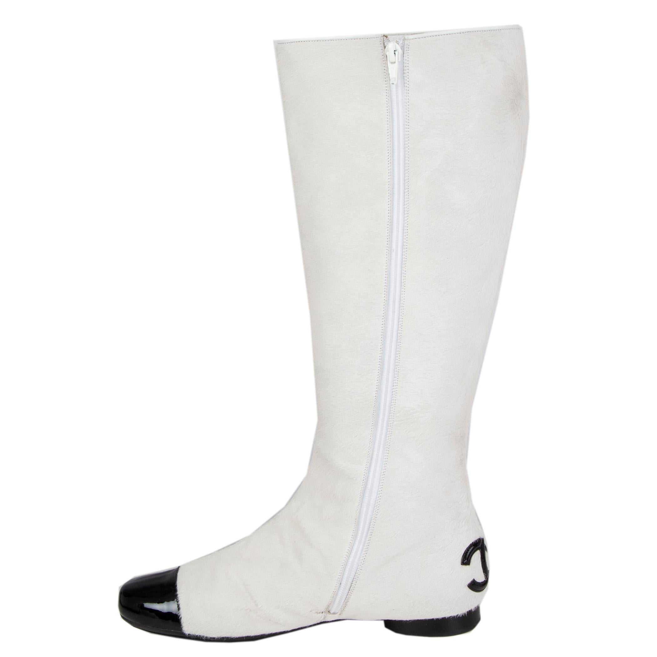chanel 9 boots white