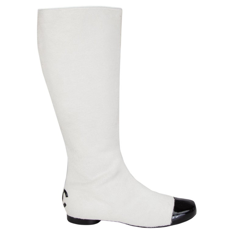 Chanel Womens Flat Boots 2023-24FW, White, Please Contact US.