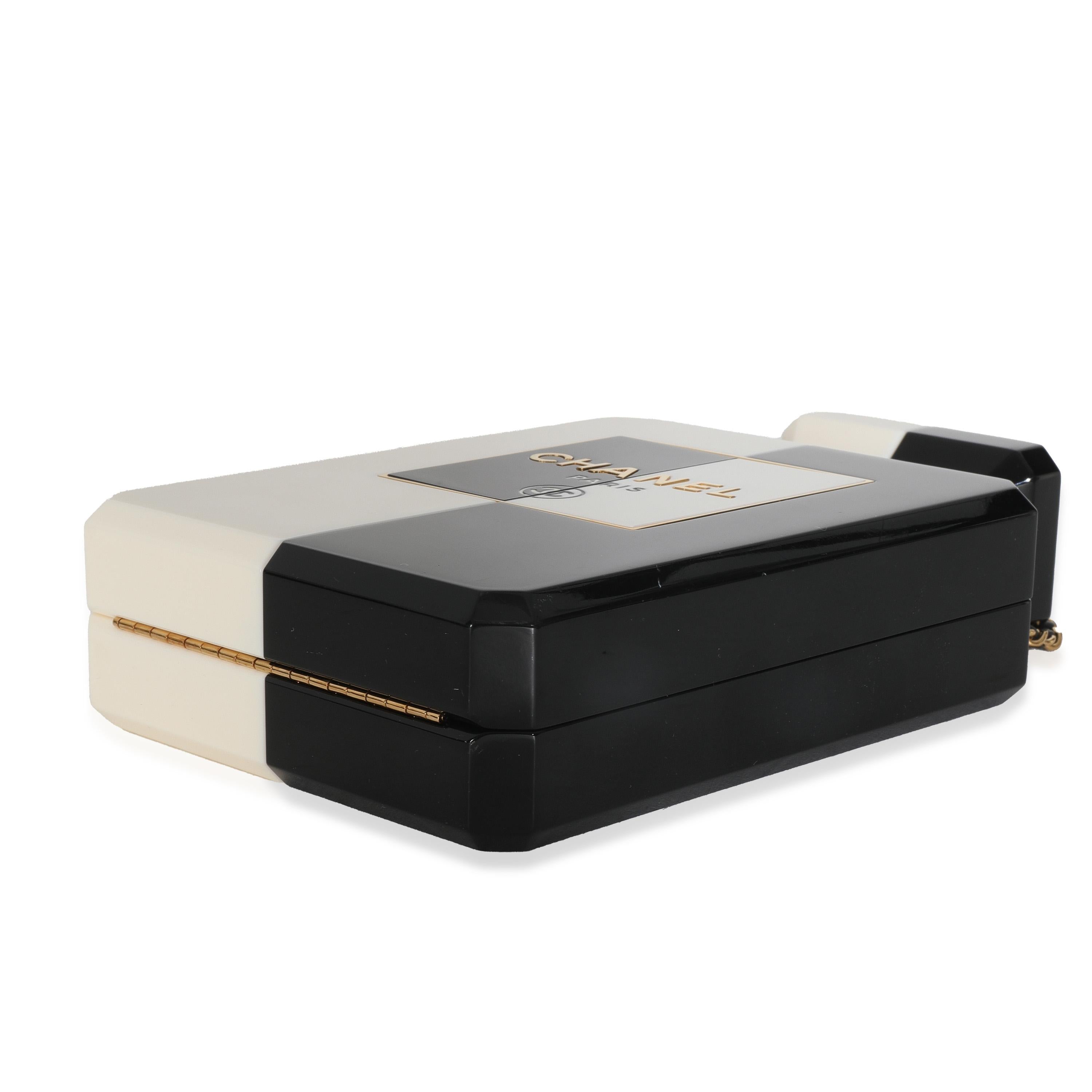 Pochette pour flacon de parfum en plexiglas blanc et noir de Chanel en vente 1