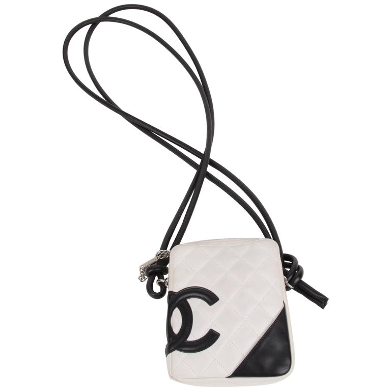 Chanel White/Black Quilted Leather Cambon Crossbody Bag For Sale at 1stdibs