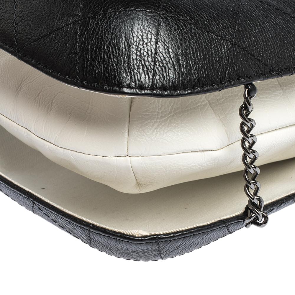 Chanel White/Black Quilted Leather Gabrielle Bucket Bag 1