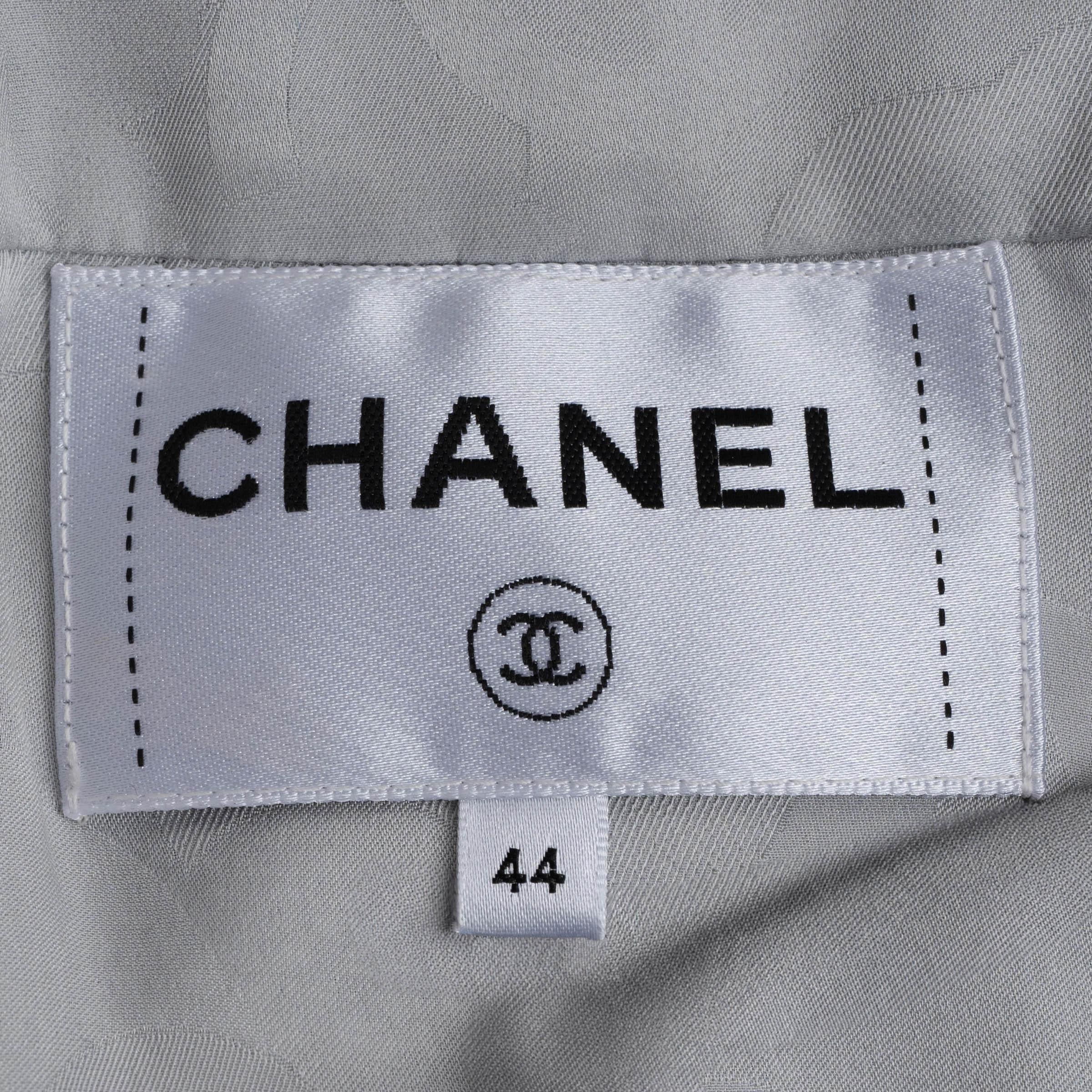 CHANEL weiß schwarz silber Baumwolle 24P IRIDESCENT TWEED Jacke 44 passt 40 M im Angebot 2