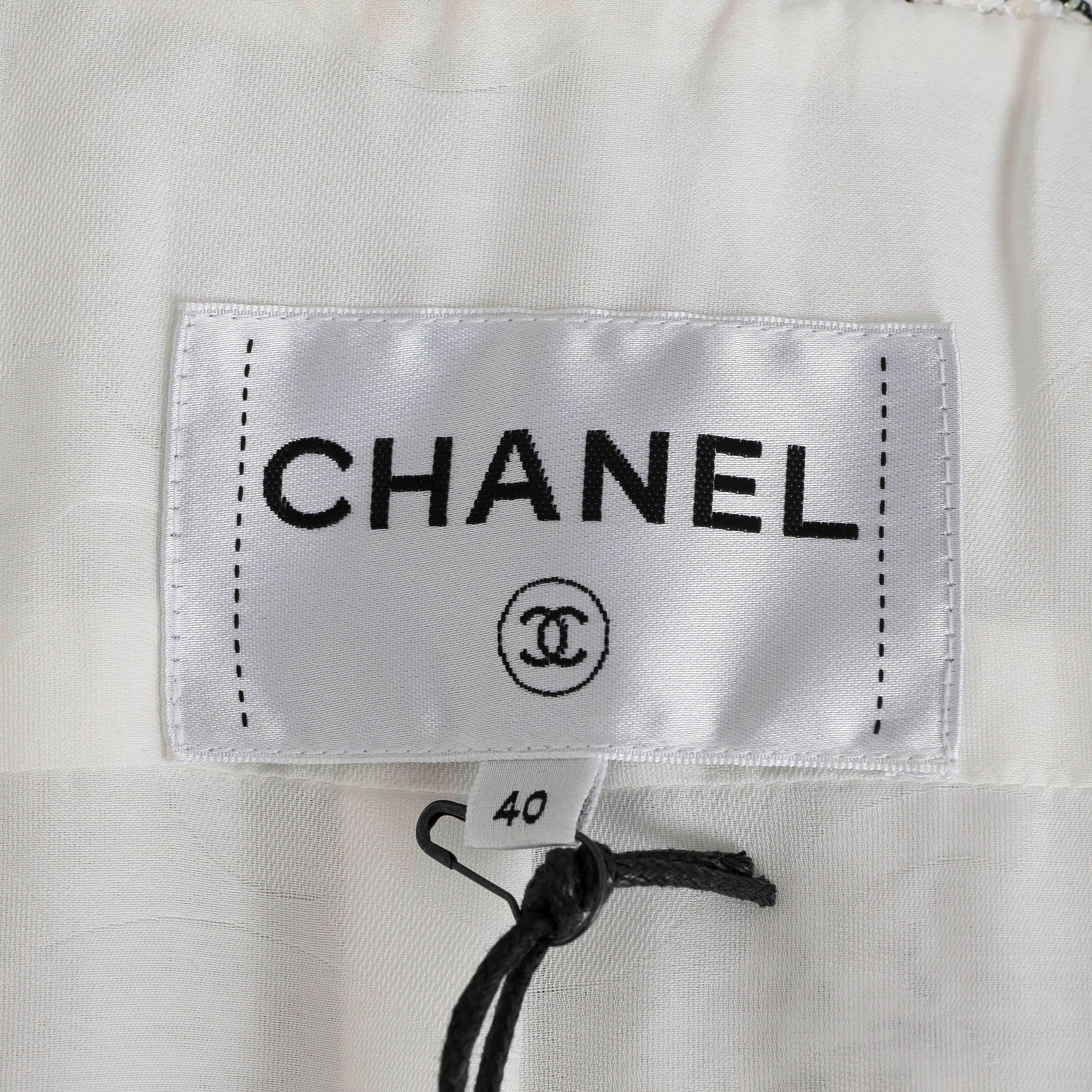 CHANEL Weiß Schwarz-Schwarze Viskose 20202 20B OVERSIZED LUREX TWEED Jacke 40 M im Angebot 3