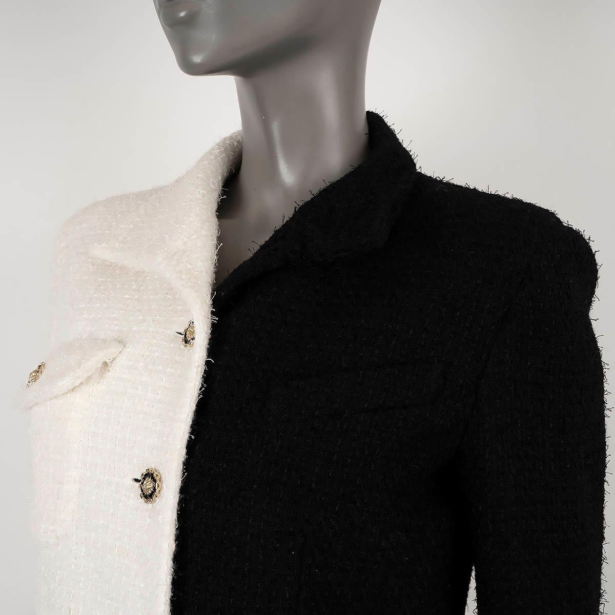 CHANEL white & black wool 2020 20A 31 RUE CAMBON TWEED Jacket 38 S For Sale 2