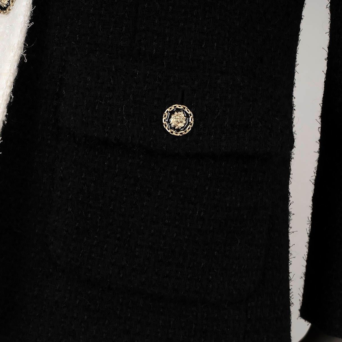 CHANEL white & black wool 2020 20A 31 RUE CAMBON TWEED Jacket 38 S For Sale 3