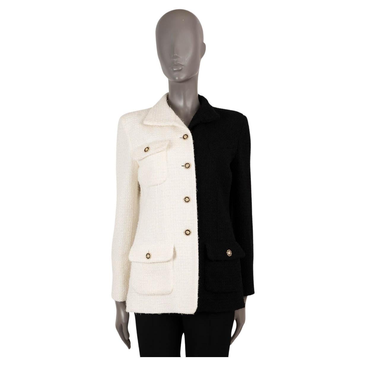 CHANEL white & black wool 2020 20A 31 RUE CAMBON TWEED Jacket 38 S
