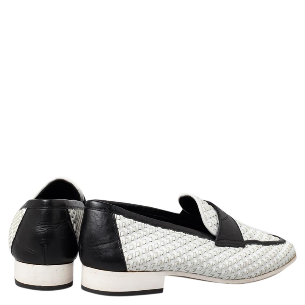 chanel black and white loafers