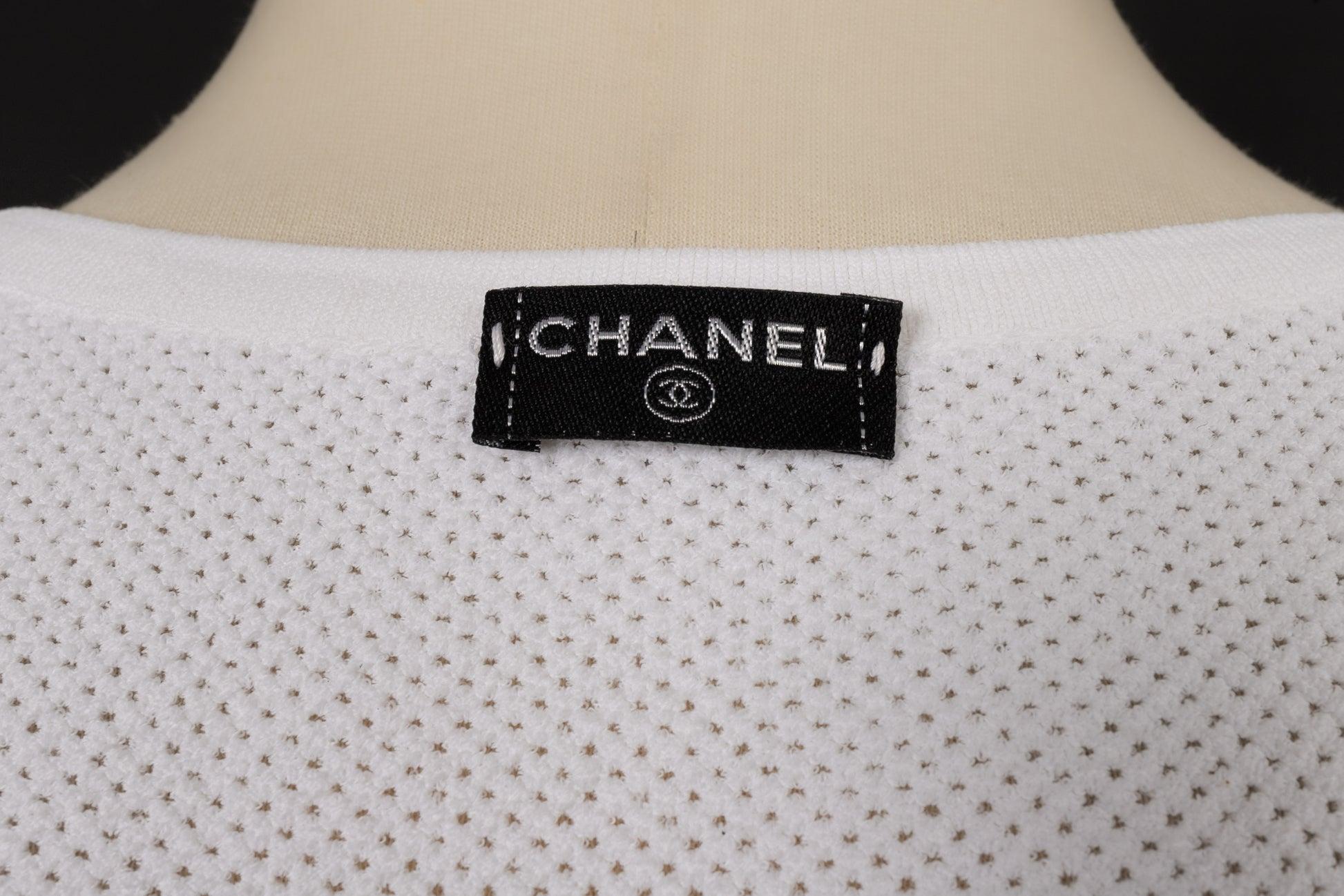 Chanel White Blended Cotton Top For Sale 2