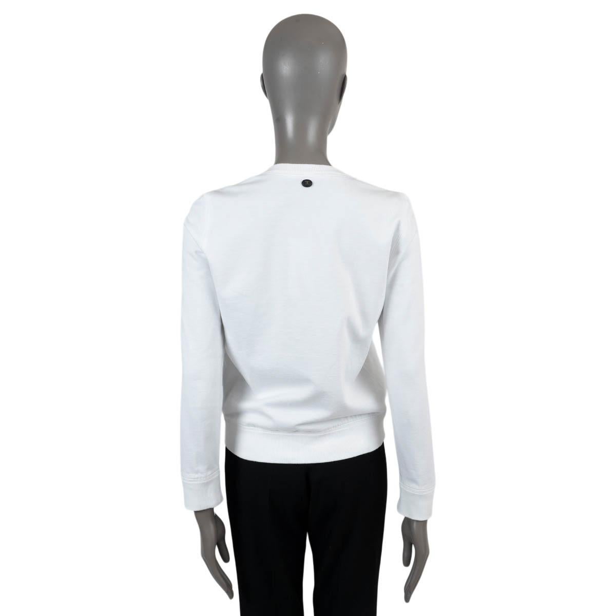 CHANEL Sweat-shirt blanc et bleu 2017  Logo 34 XS Pour femmes en vente