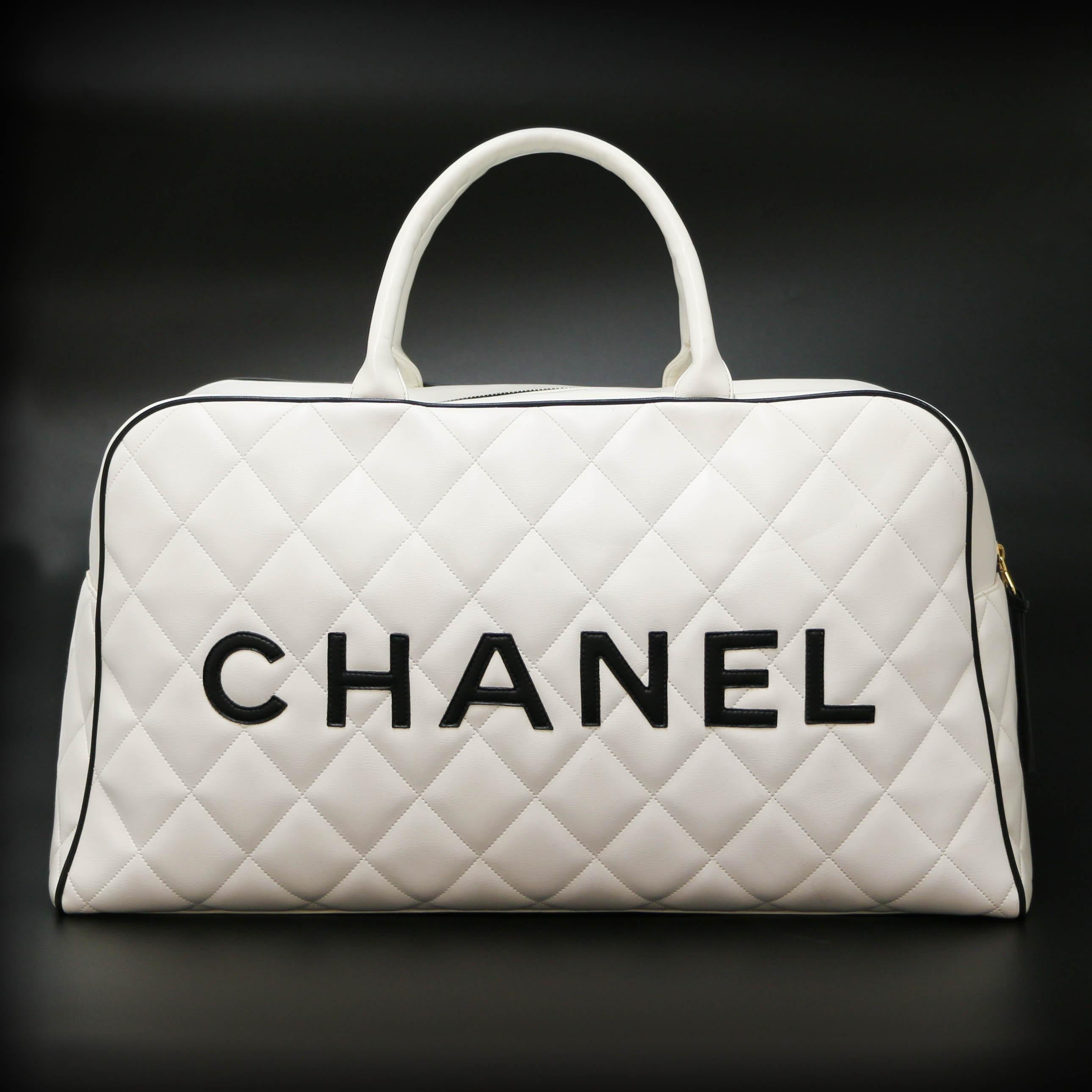 Chanel White Bowling Bag 8