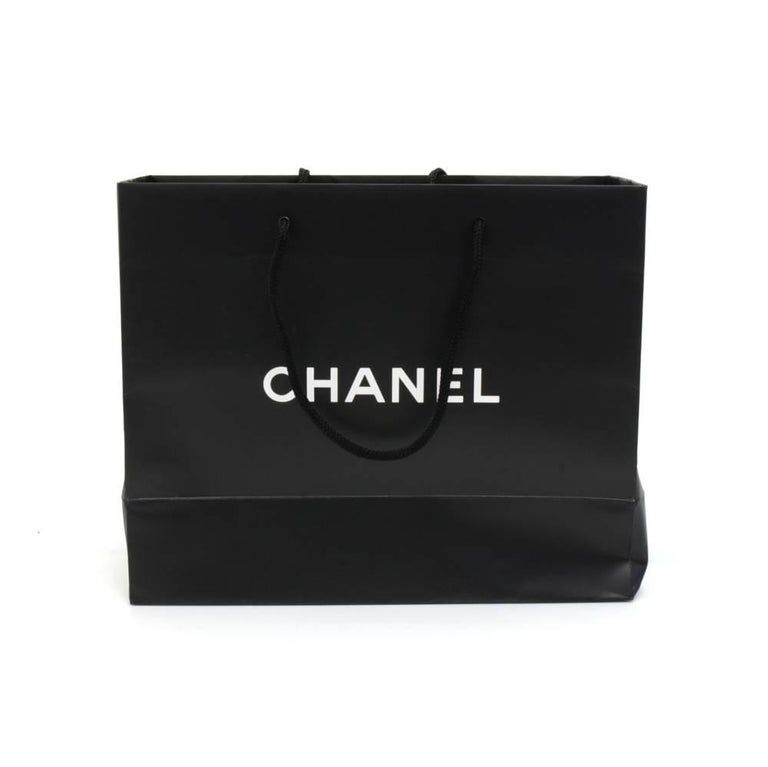 Chanel White Box Paper bag Ribbon and Tissue Paper Set for Medium Flap Bags  at 1stDibs