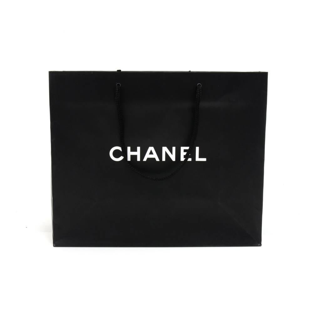 Authentic Chanel Box, Paper bag, and ribbon for medium flap bags. Comes with a white box with 