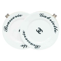 Vintage Chanel White Brasserie Gabrielle Plate Bag