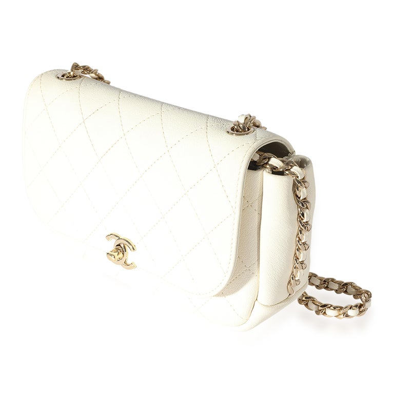 Chanel White Calfskin Casual Trip Flap Bag