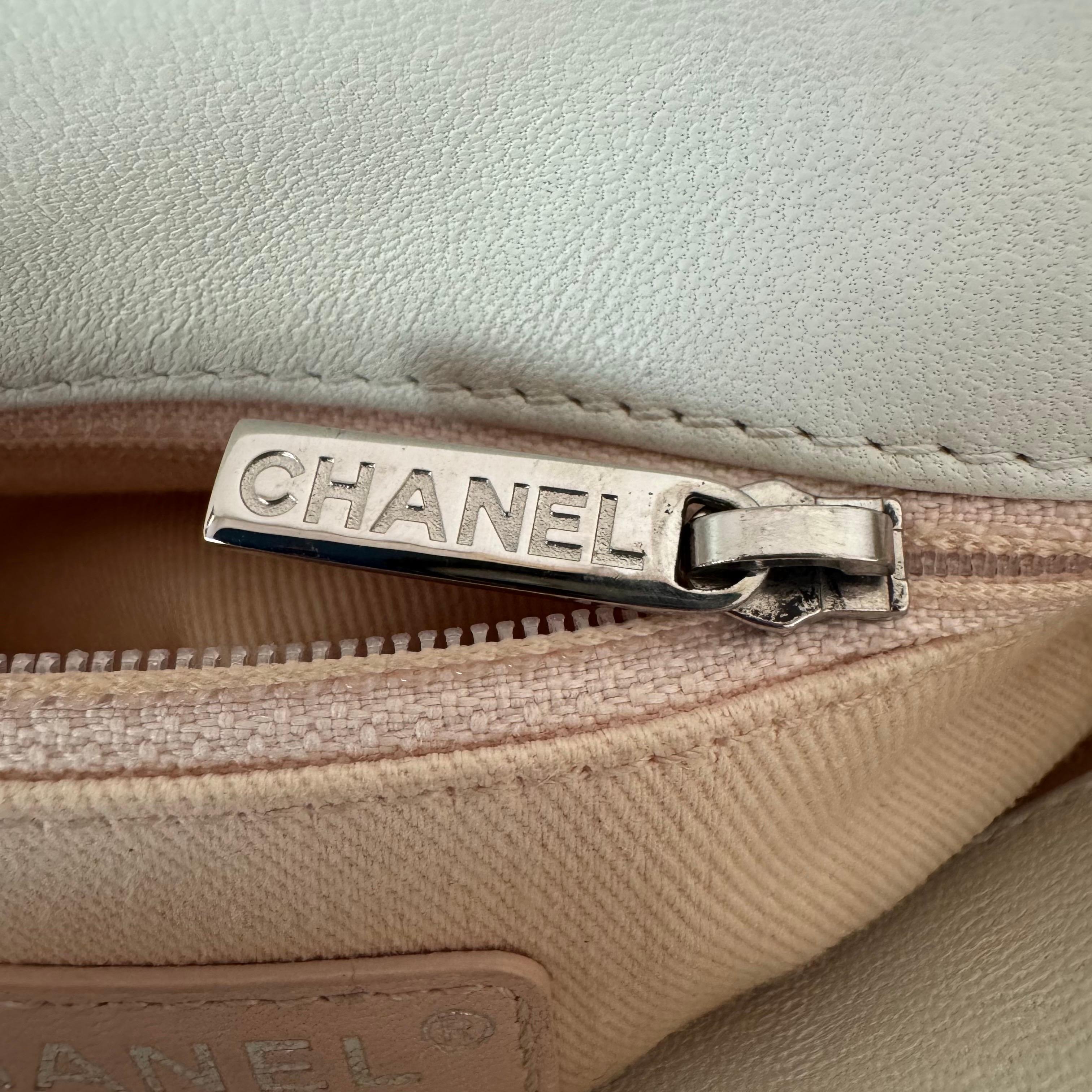 Chanel White Calfskin Leather Embellished Flap Saddle Bag, 2018-19 8