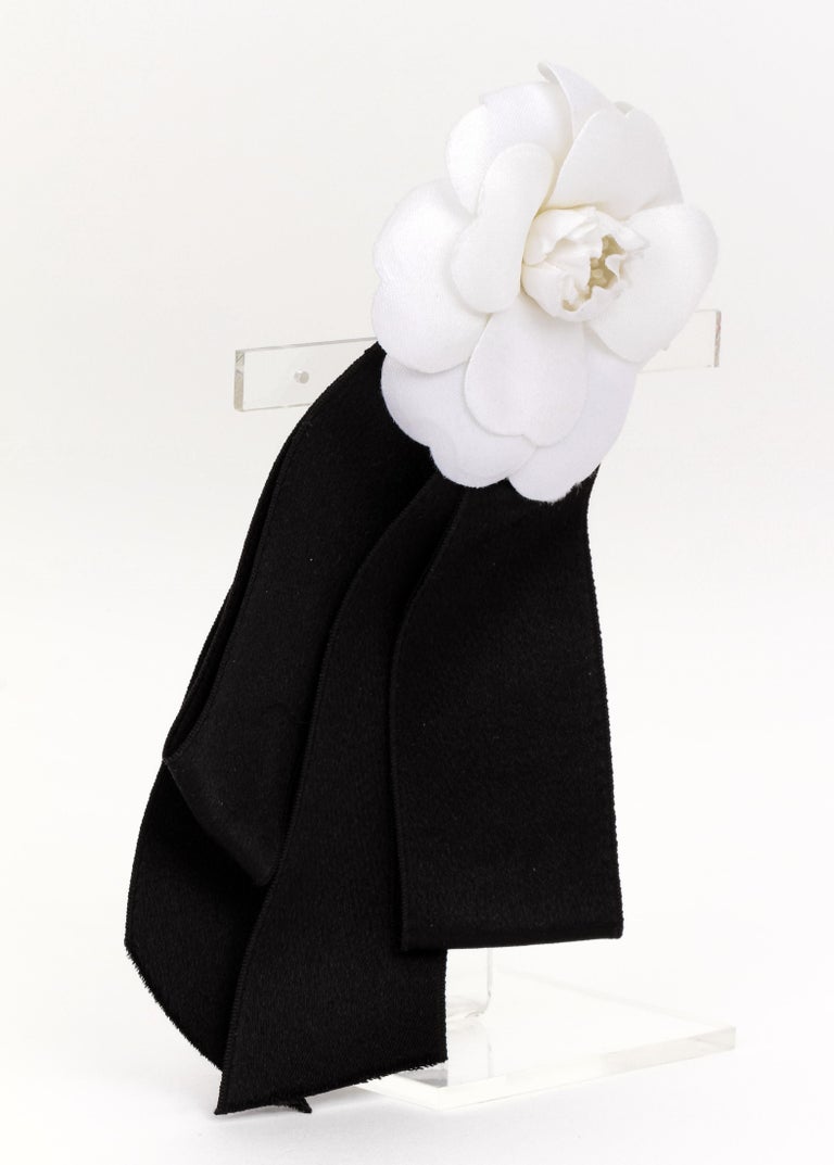 Chanel Black and Yellow Camellia Brooch