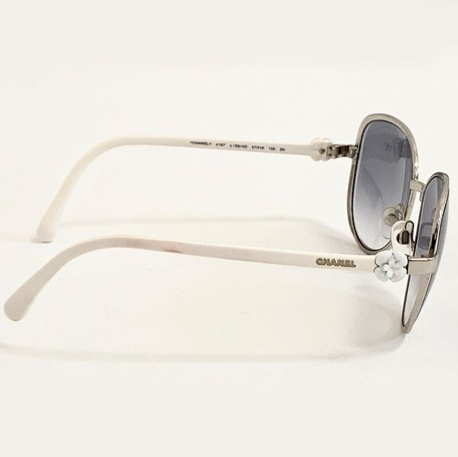 Gray CHANEL White Camellia Glasses