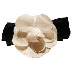 Chanel White Camellia Hair Clip at 1stDibs  chanel camellia hair clip, chanel  flower hair clip