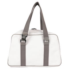 Chanel White Canvas Used Sports Line Boston 40