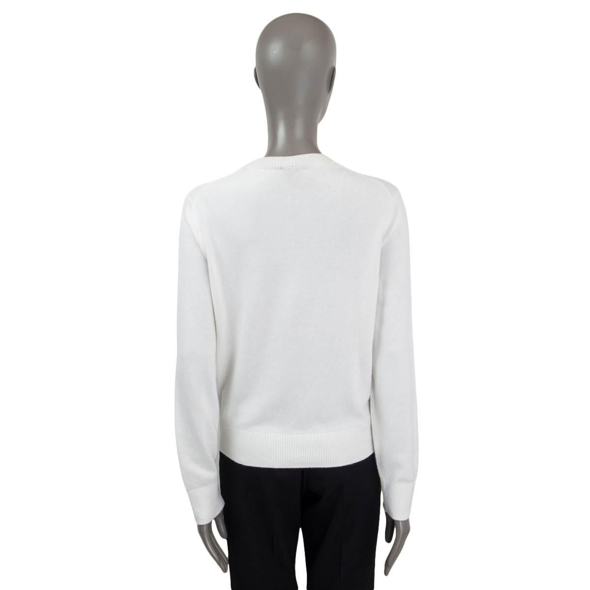 CHANEL white cashmere 2019 19C LA PAUSA Crewneck Sweater 38 S 1