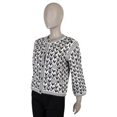 CHANEL white cashmere 21A CHATEAU DES DAMES SEQUIN KNIT Jacket 38 S