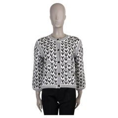 CHANEL white cashmere 21A CHATEAU DES DAMES SEQUIN KNIT Jacket 38 S