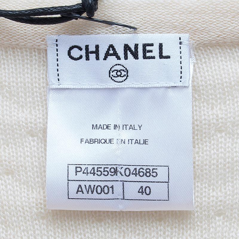 CHANEL Pull Boatneck en cachemire blanc 40 M Pour femmes en vente