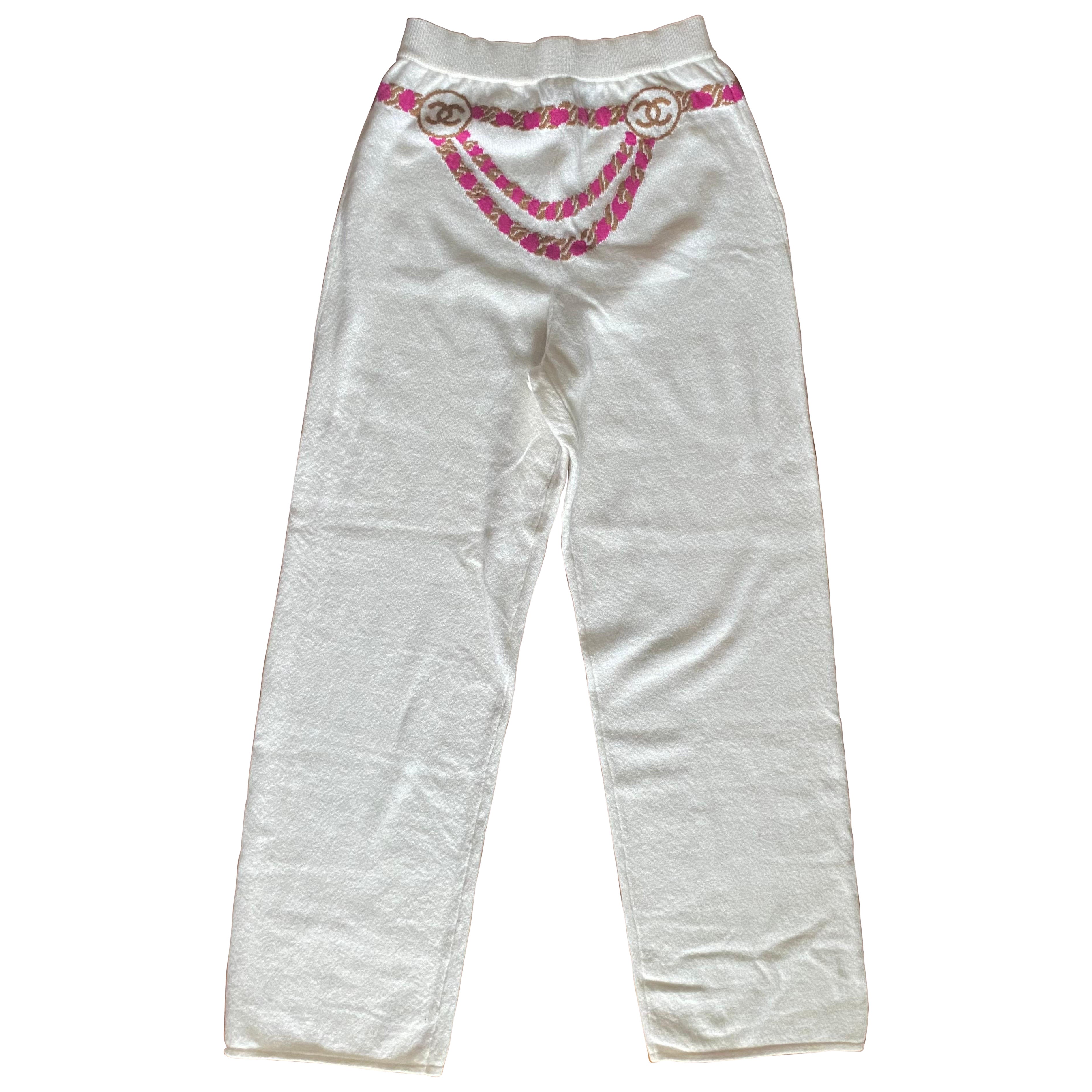 Chanel White cashmere pants.