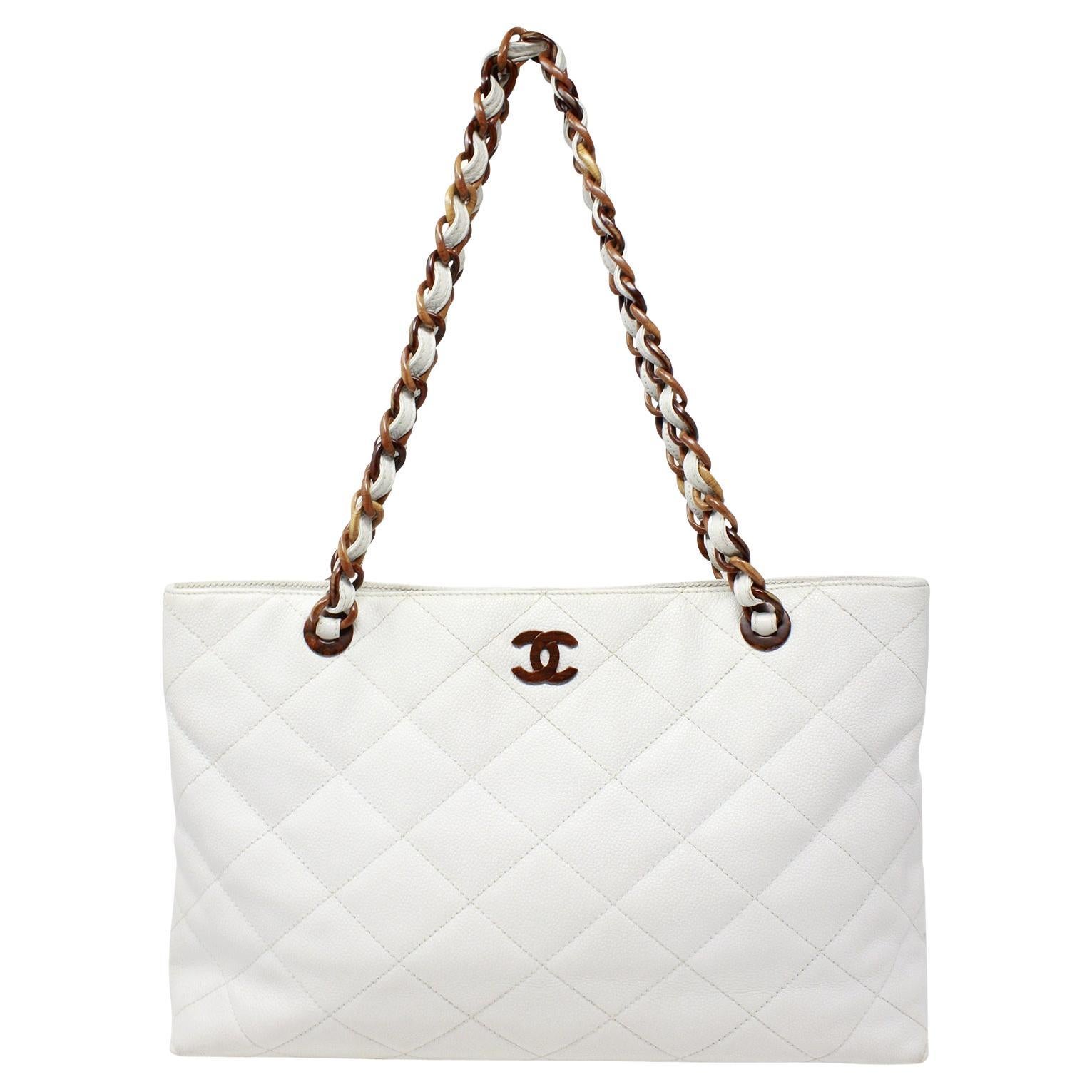 Chanel White Caviar CC Tote at 1stDibs  white chanel purse, white cc purse,  all white chanel