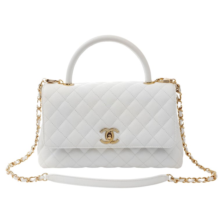 White And Gold Chanel Purse - 142 For Sale on 1stDibs