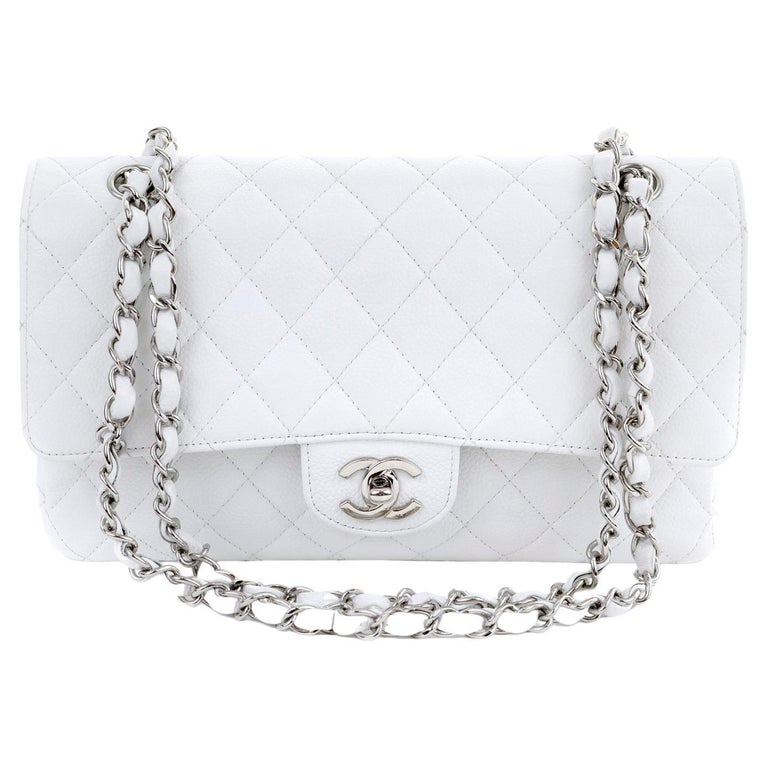 white chanel flap bag